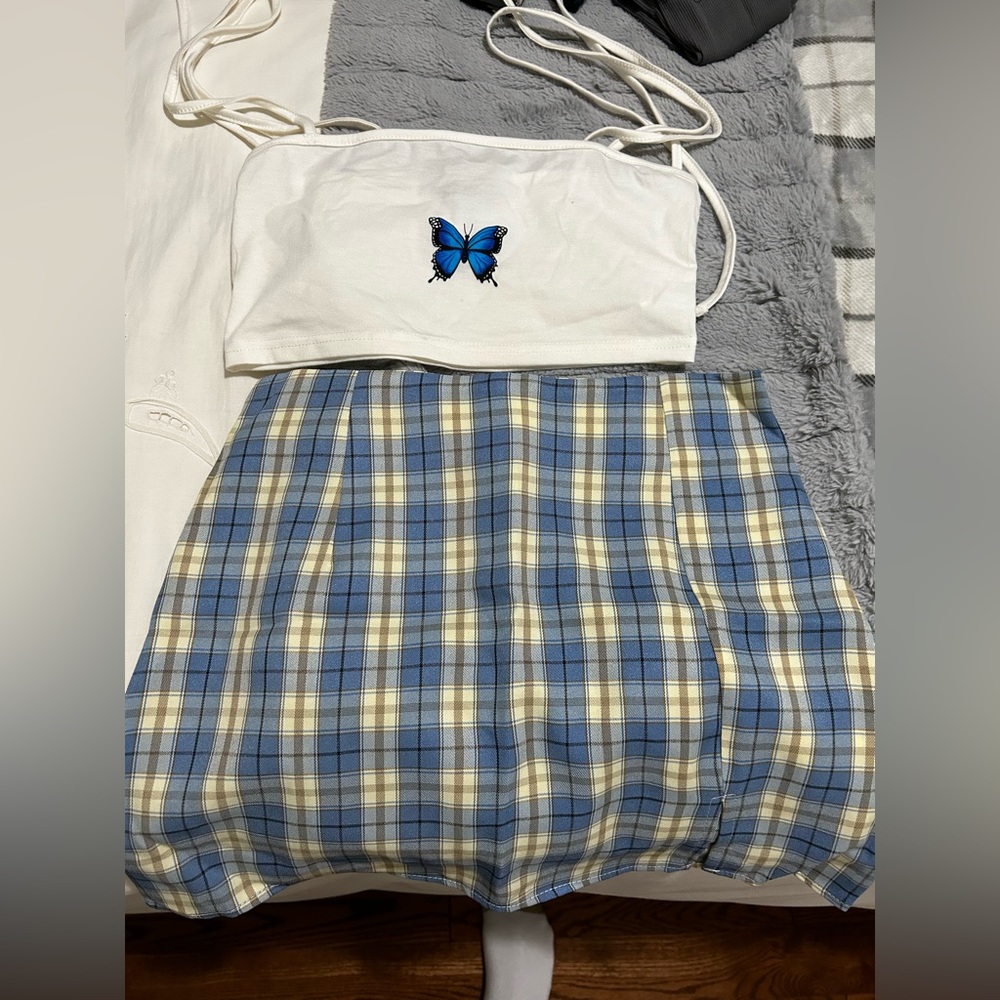 SHEIN Skirt and Bandeau Top Outfit